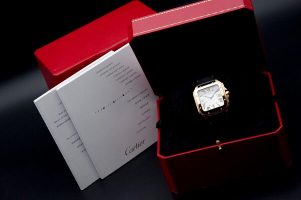 Cartier Santos grand modele or rose 750 full set – Image 4
