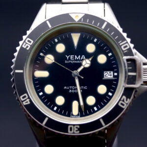 Yema Superman 2 cadran dial noir NOS Vers 1990