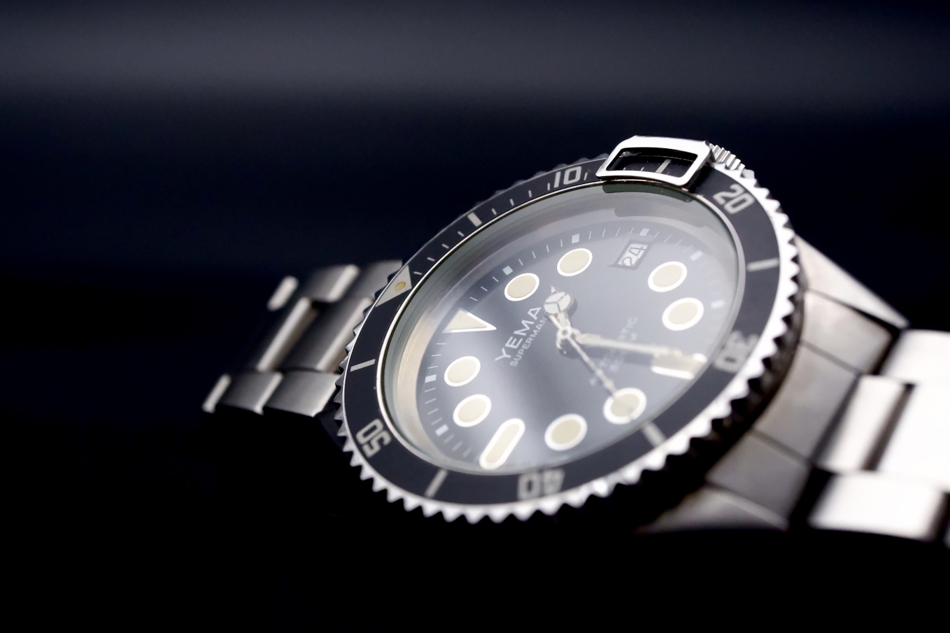 Yema Superman 2 cadran dial noir NOS Vers 1990 – Image 3