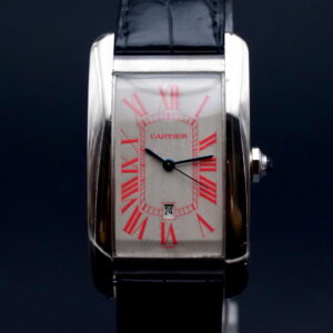 Cartier Tank Americaine révisée, chiffres romains rouges full set