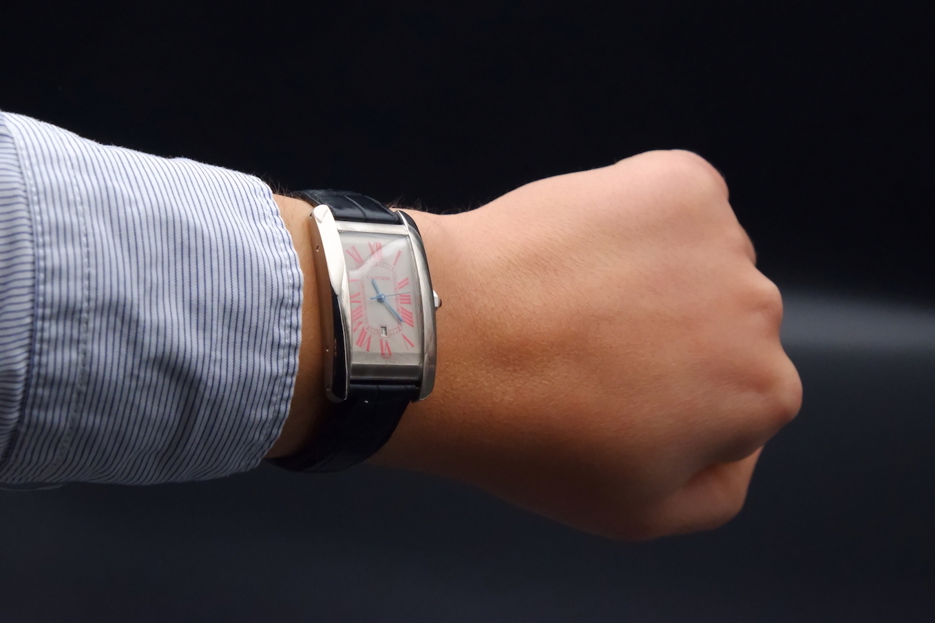 Cartier Tank Americaine révisée, chiffres romains rouges full set – Image 8