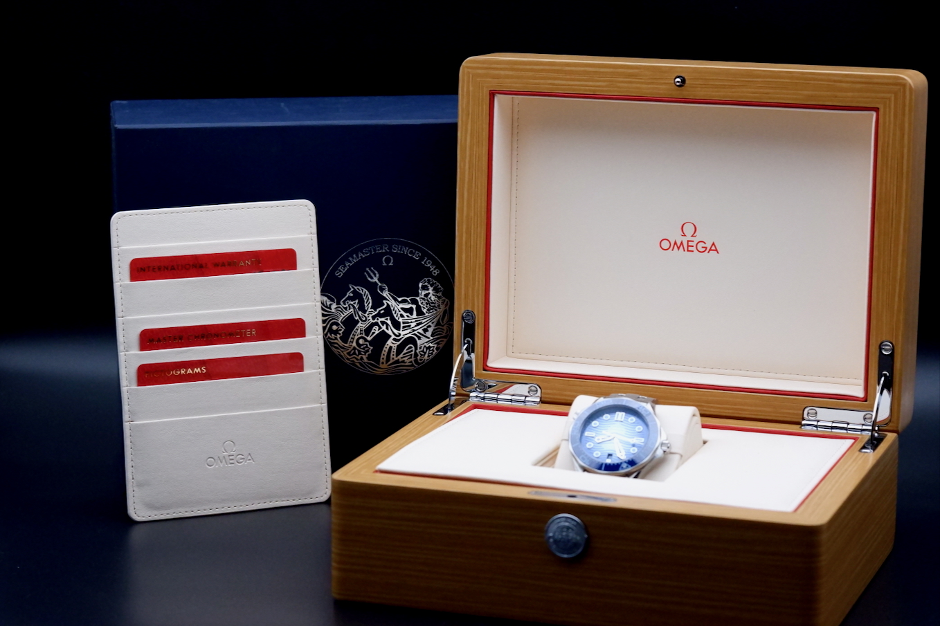 Omega Seamaster Diver 300 M Summer Blue Seamaster Diver 300m 75th Full set 2023 – Image 9