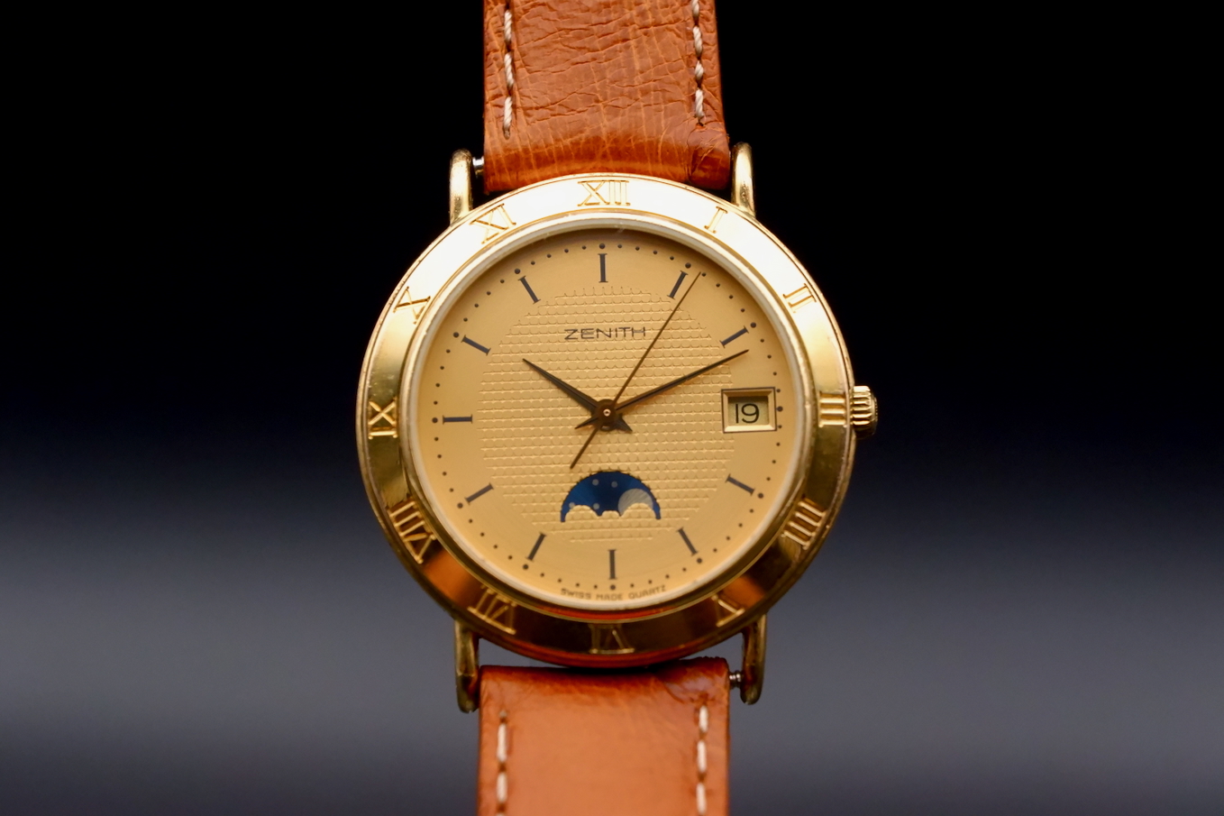 Zenith phase de lune Plaquée or diamètre 32.50