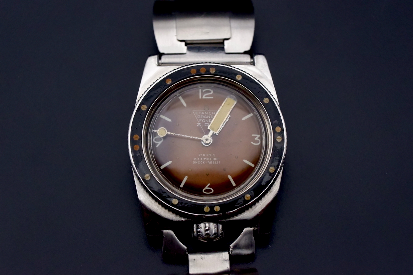 ZRC Etanche Grands Fonds Vintage cadran chocolat 1970'